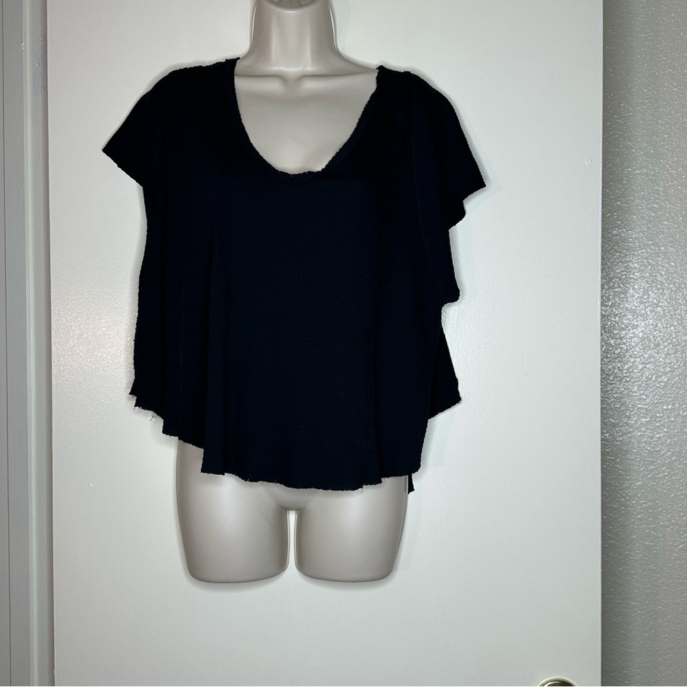 We The Free Oversized Black Thermal Top